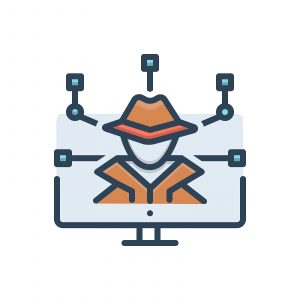 Color illustration icon for cyber-crime cyber crime hackers