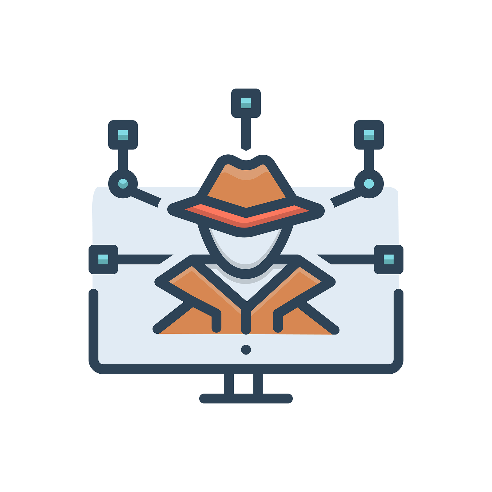 Color illustration icon for cyber-crime cyber crime hackers